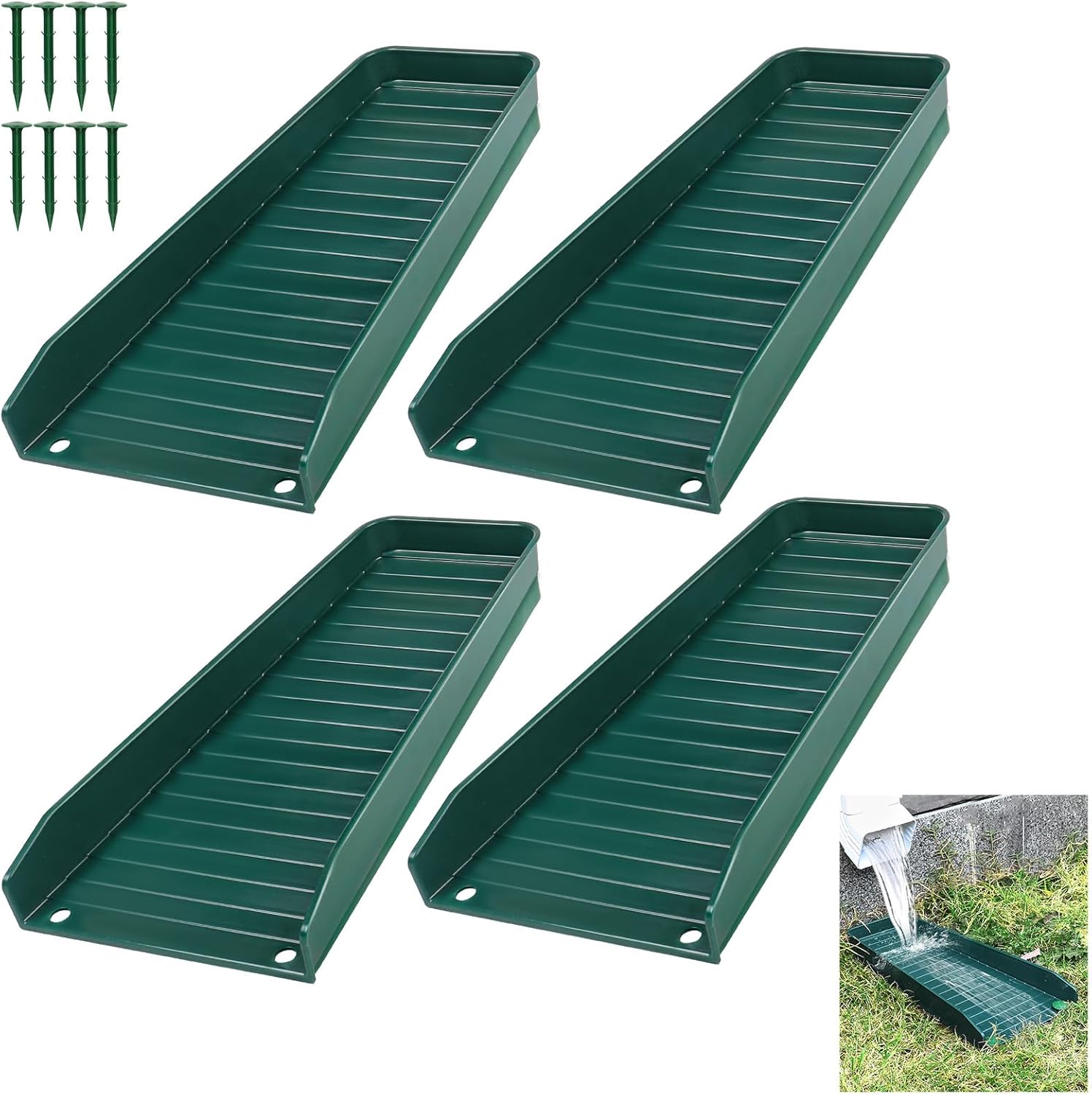Rain-Gutter Downspout Splash Block for Efficient Drainage