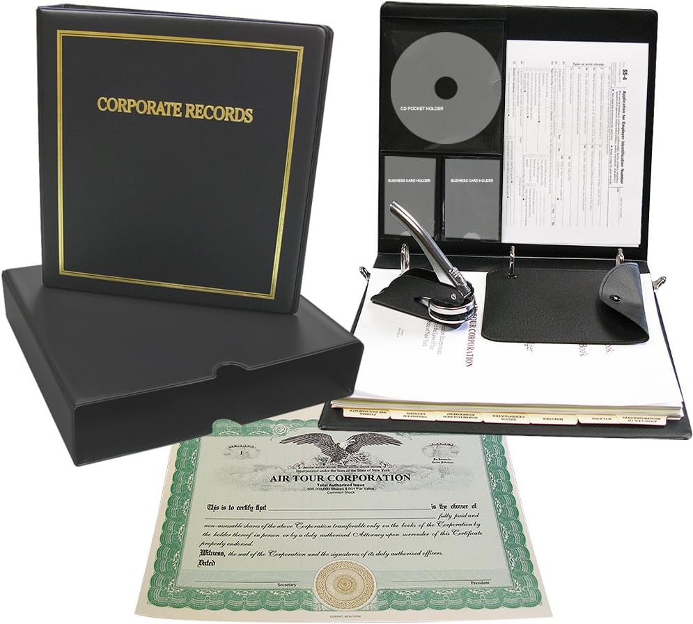 Customized Thriftkit Corporate Kit with Printed Minutes & Bylaws