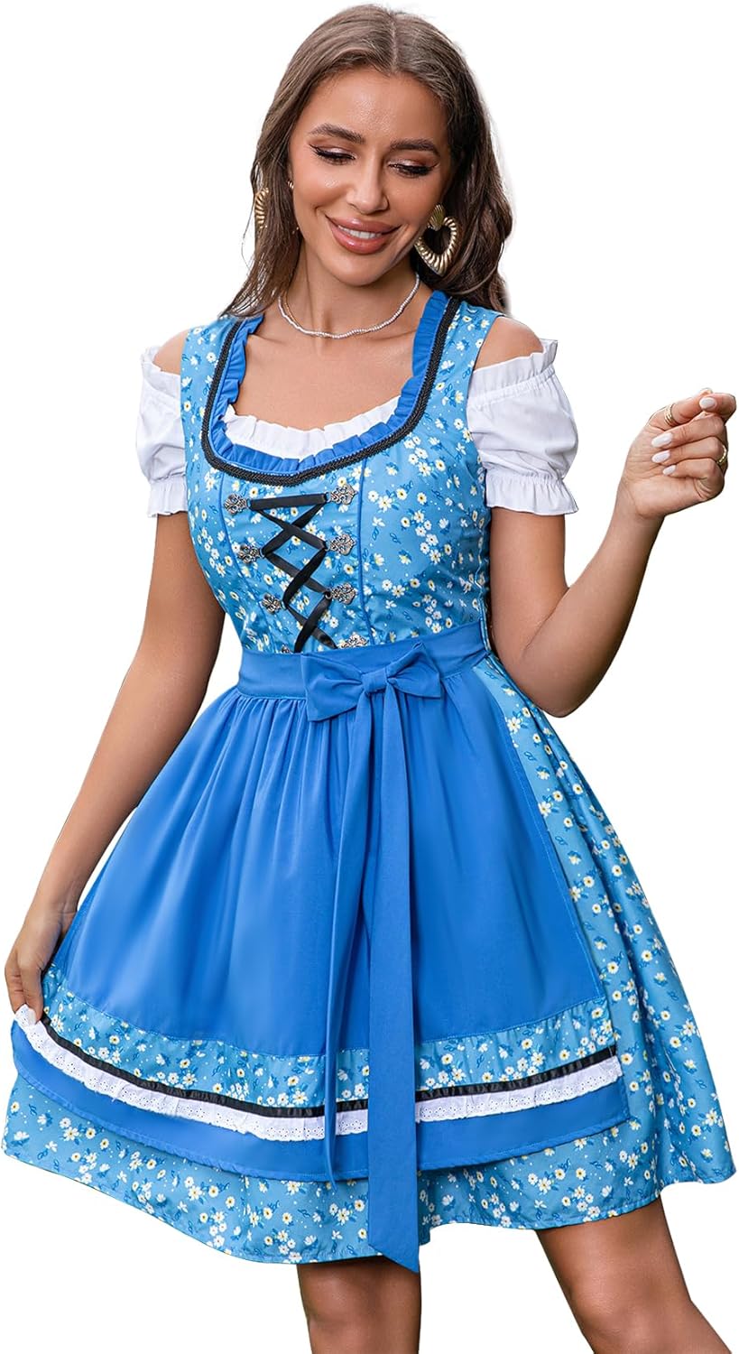 Abaowedding Oktoberfest Outfits Women 3Pcs Dirndl Dresses