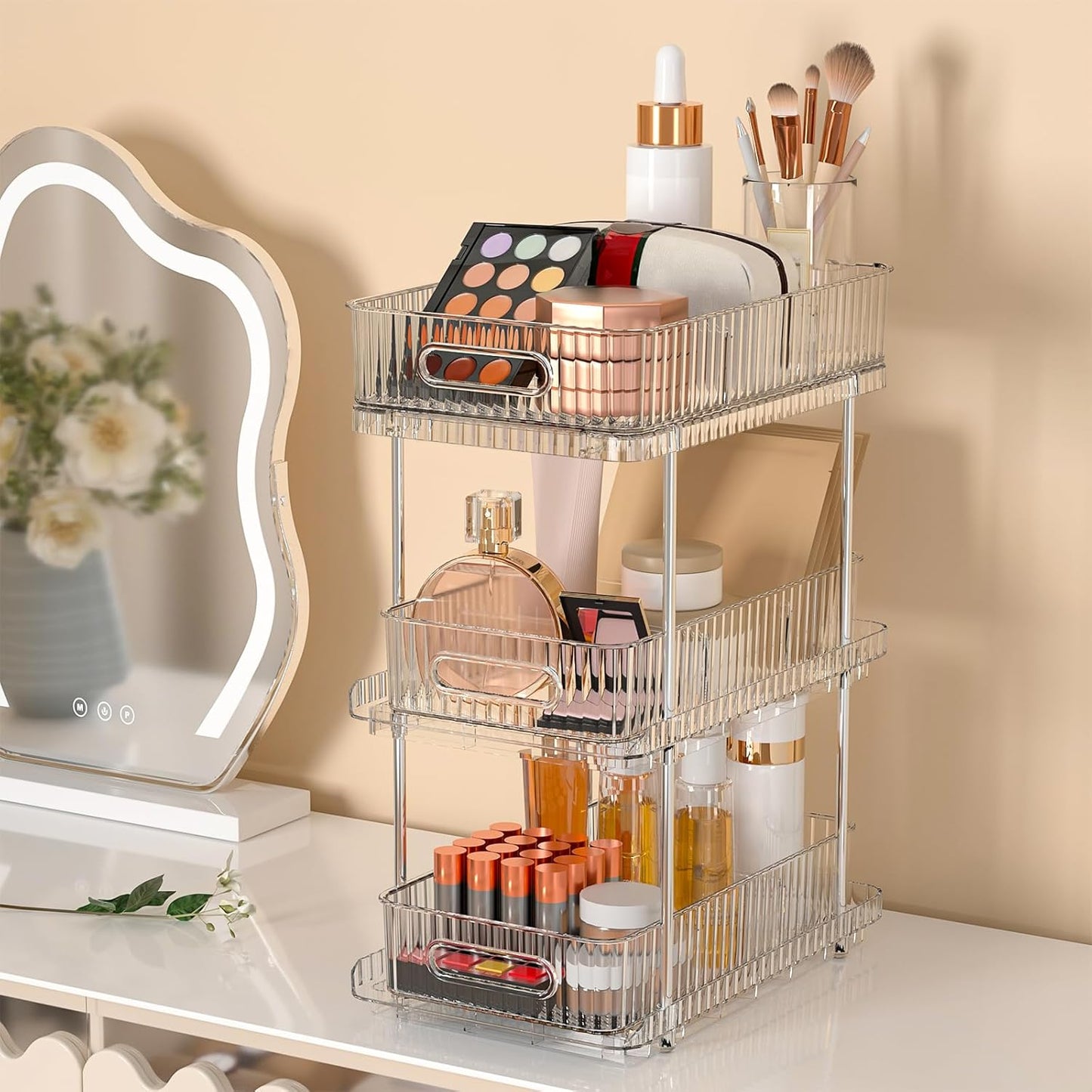 3-Tier Bathroom Vanity Organizer: Clear & Spacious!