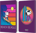 Peanuts Beach Beagle Snoopy Aloha Disco Leather Wallet Case - Kindle