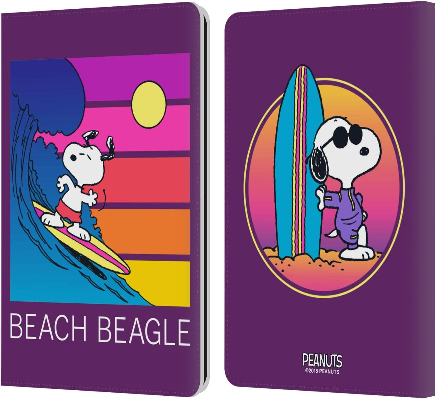 Peanuts Beach Beagle Snoopy Aloha Disco Leather Wallet Case