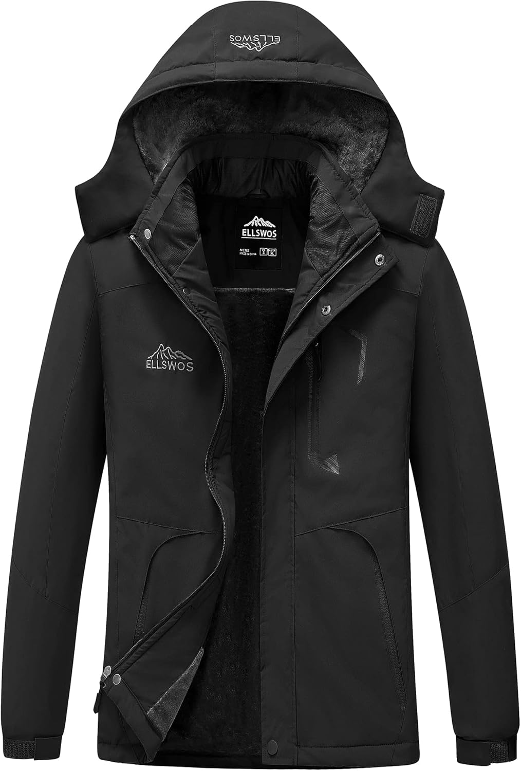 Waterproof Ski Jacket for Men - Warm Hooded Winter Coat