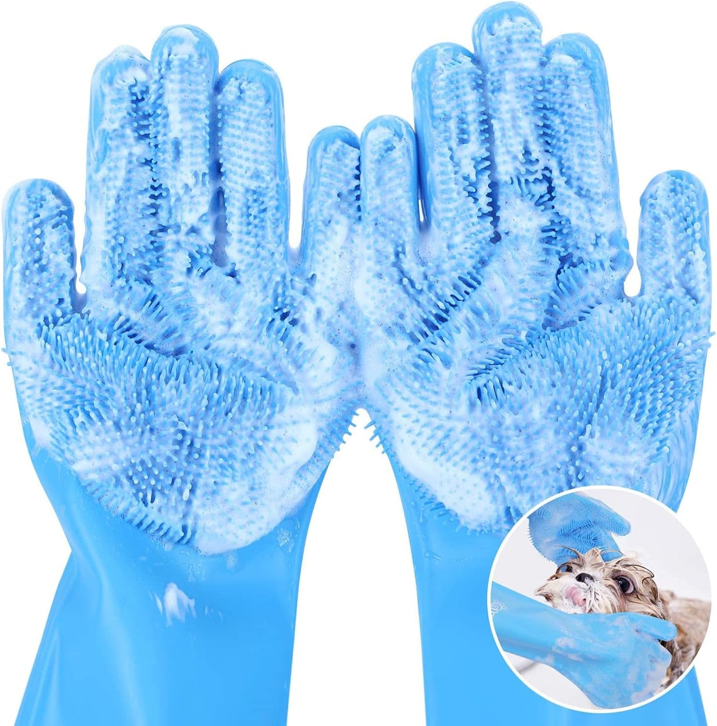 Pecute Heat-Resistant Grooming Gloves - Massage Pets with Ease!
