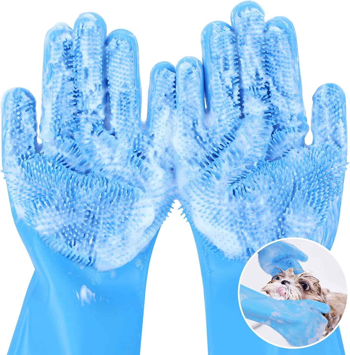 Pecute Heat-Resistant Grooming Gloves - Massage Pets with Ease!