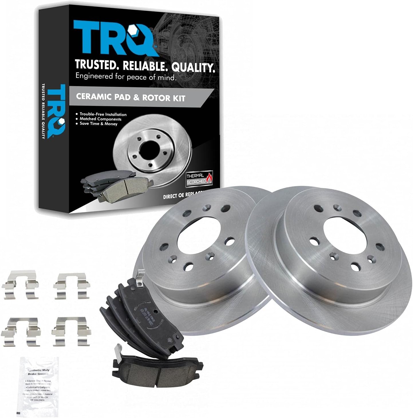 TRQ Rear Brake Pad & Rotor Kit for Buick LaCrosse & Impala
