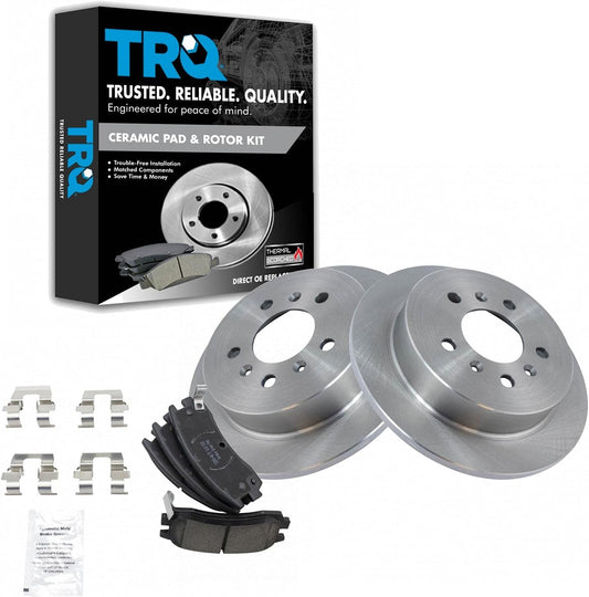 TRQ Rear Brake Pad & Rotor Kit for Buick LaCrosse & Impala