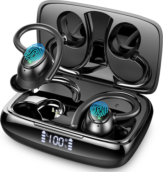 Lrecat Wireless Earbuds: IP7 Waterproof, Dual LED, Bass Boost for Sports