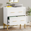 Modern White 2 Drawer File Cabinet for Letter/Legal/A4 - Sleek Storage