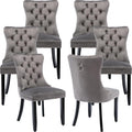 Gray Velvet Dining Chairs Set of 6 for Stylish Dining Rooms