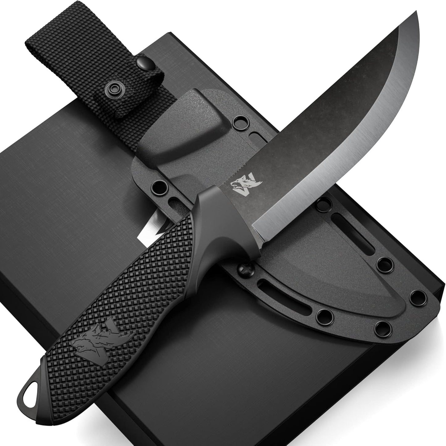 W-SCANDI Full Tang Survival Knife - Tactical Fixed Blade EDC