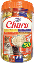 INABA Churu Lickable Cat Treats, Grain-Free Beef & Cheese Variety