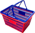Stackable Plastic Shopping Baskets Red and Blue - Durable