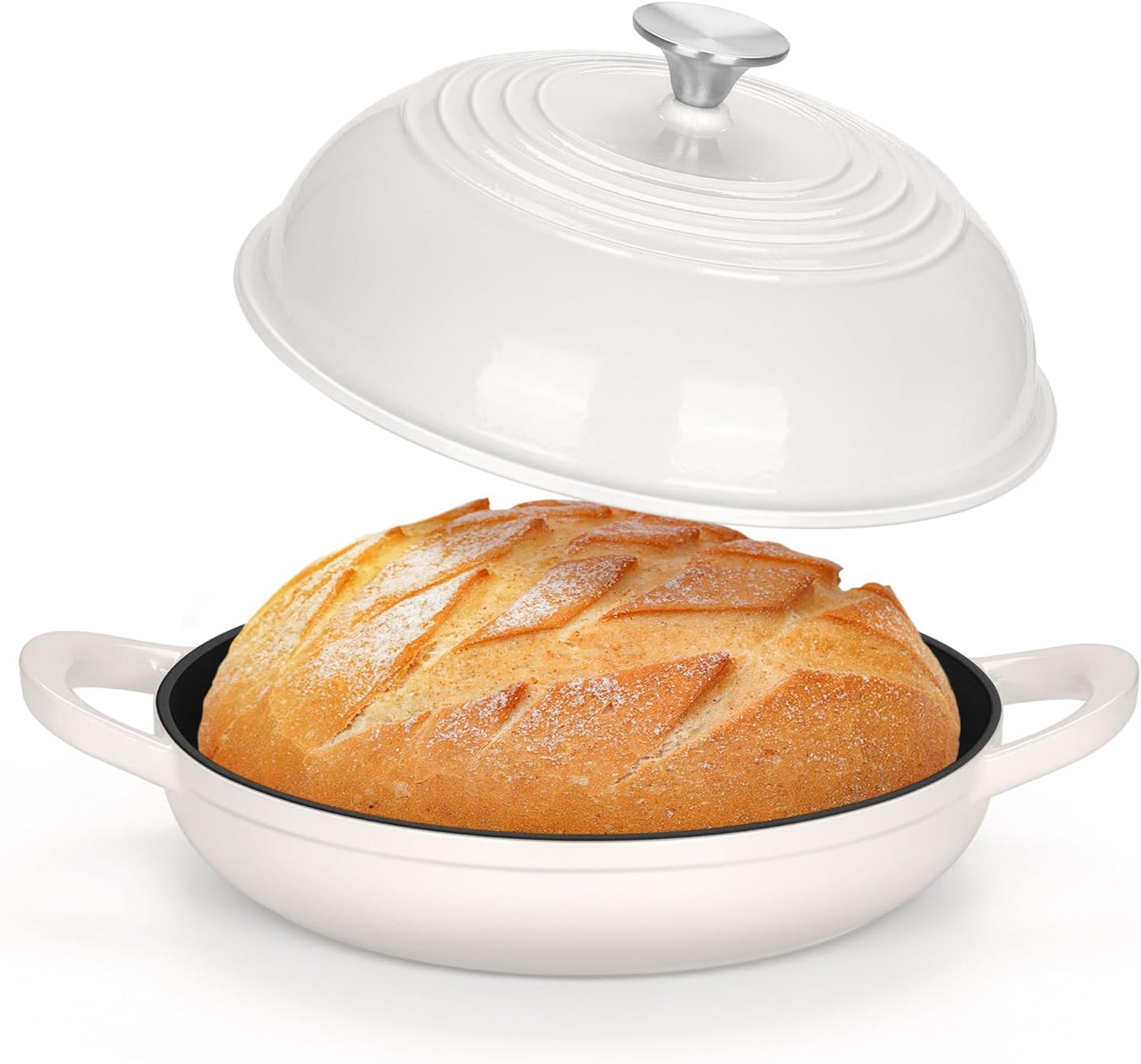 TeamFar Cast Iron Bread Dutch Oven for Perfect Sourdough Baking