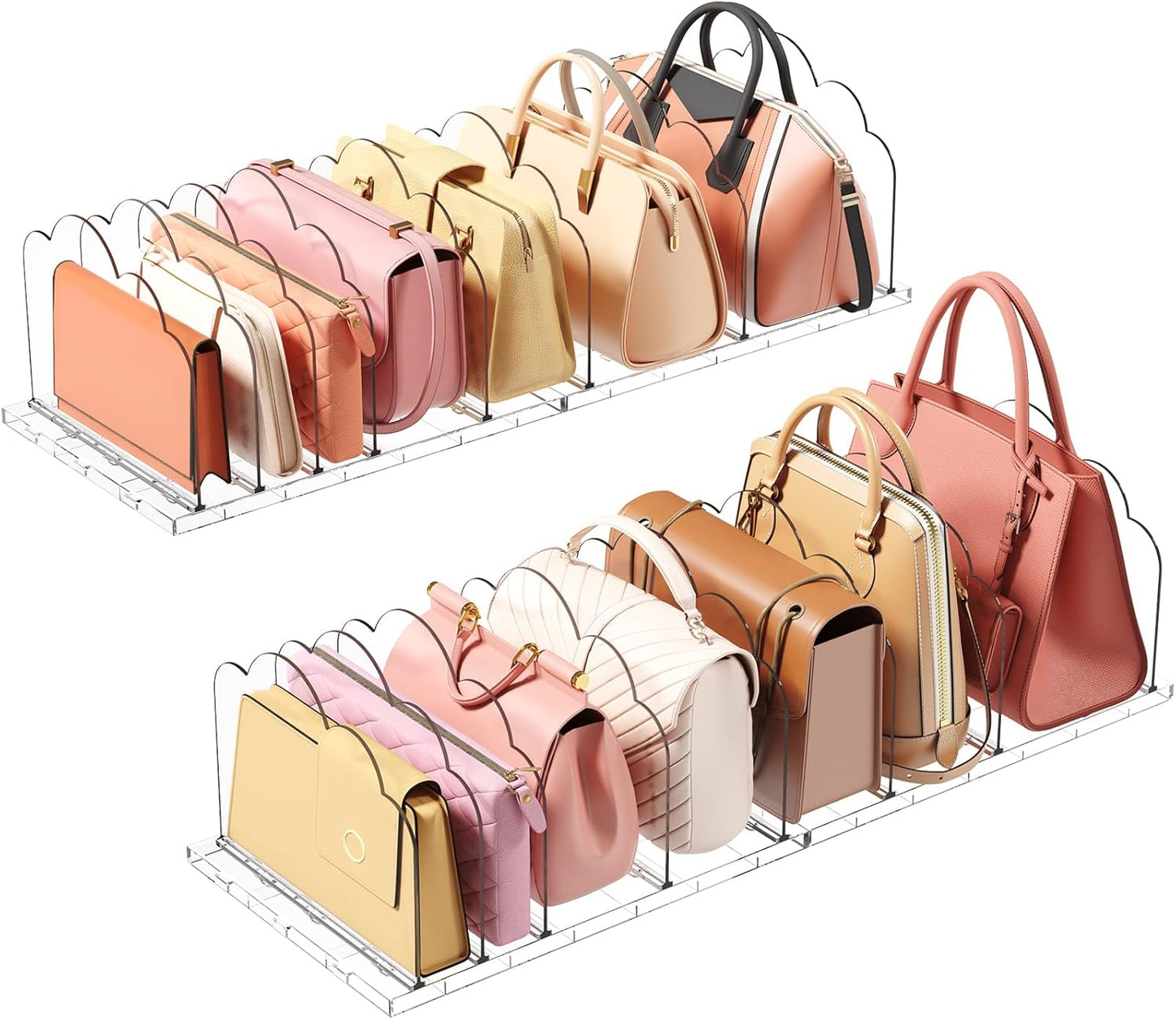 Lifewit 4 Pack Plastic Purse Organizer for Closet Storage
