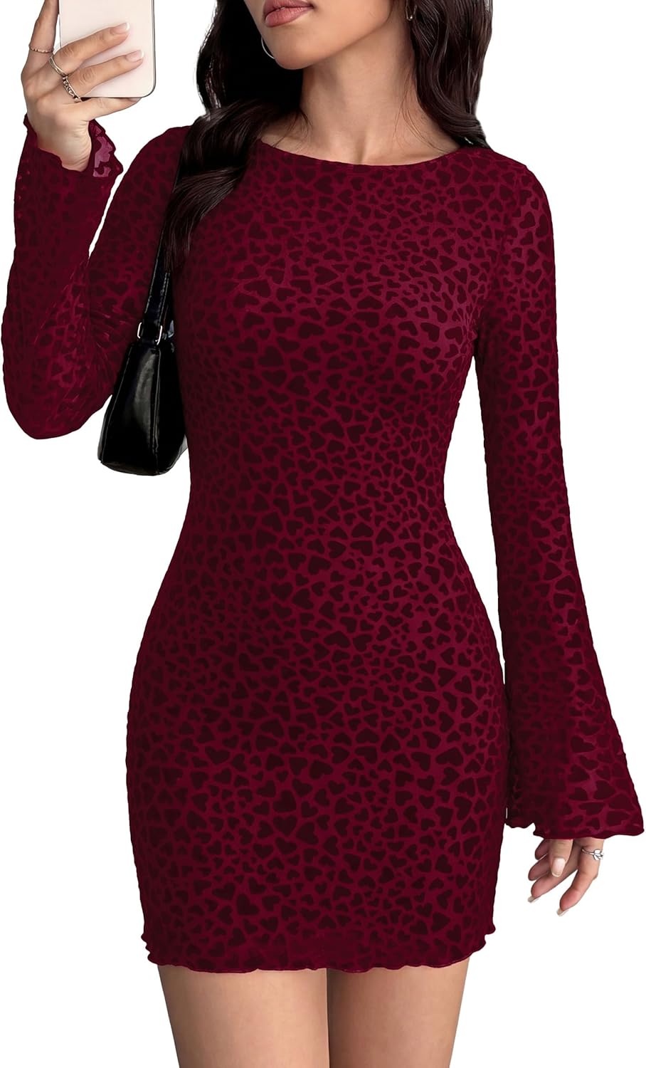 PRETTYGARDEN Women's Floral Long Sleeve Mini Dress for Fall