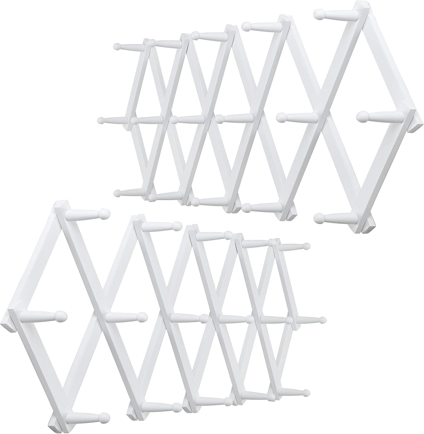 Accordion Wall Hanger with 16 Peg Hooks for Hats and Coats