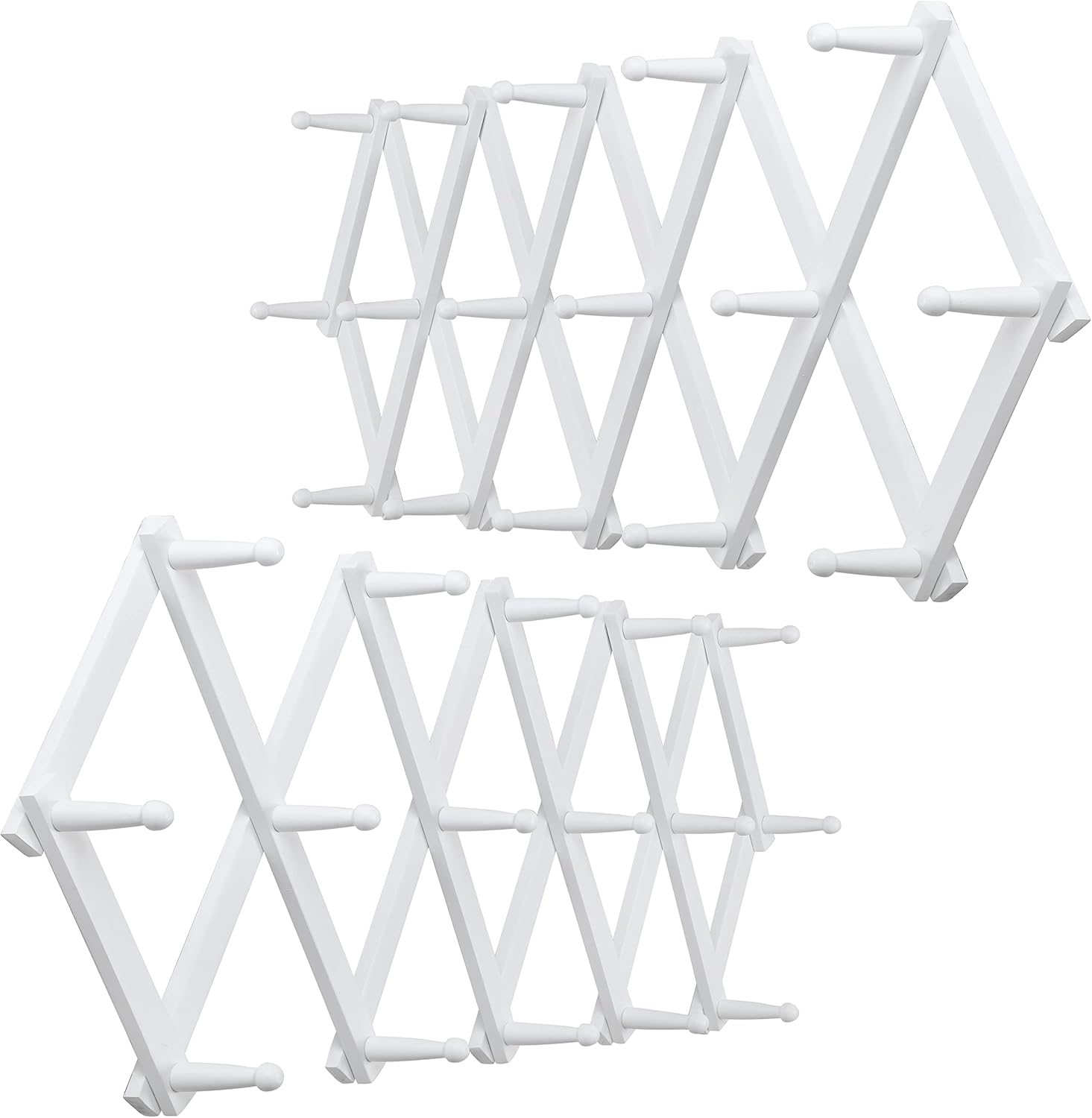 Accordion Wall Hanger with 16 Peg Hooks for Hats and Coats