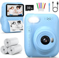 Portable Instant Print Camera for Kids | 1080P Videos | Ages 3-12 | Blue