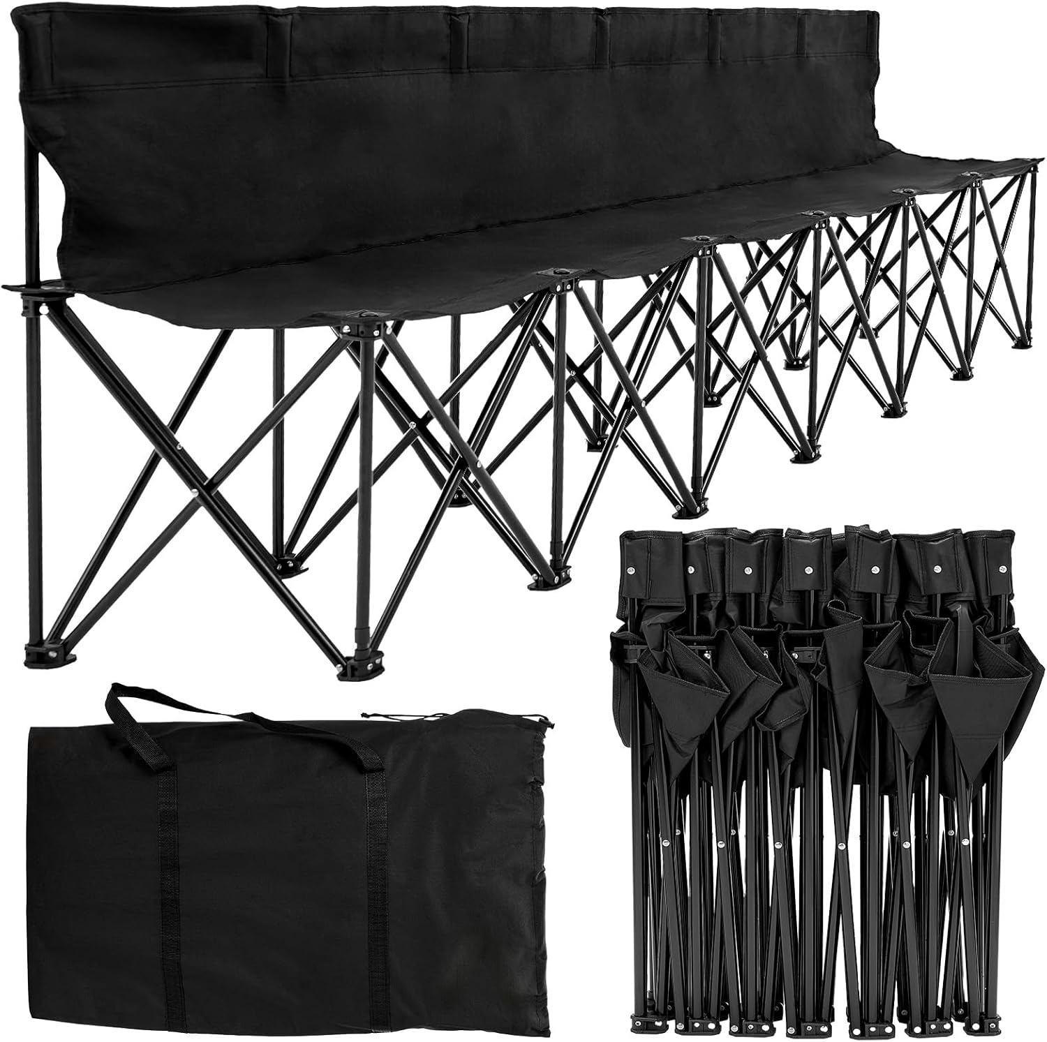 NAIZEA 6-Seat Sports Bench for Camping, Tailgating & Events