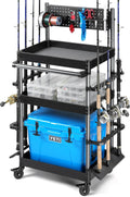 Mobile Tackle Station 16 Rod Holder Cart - Organized Fishing Gear