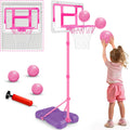Kids Basketball Hoop with Stand Adjustable Set for Toddlers - Pink