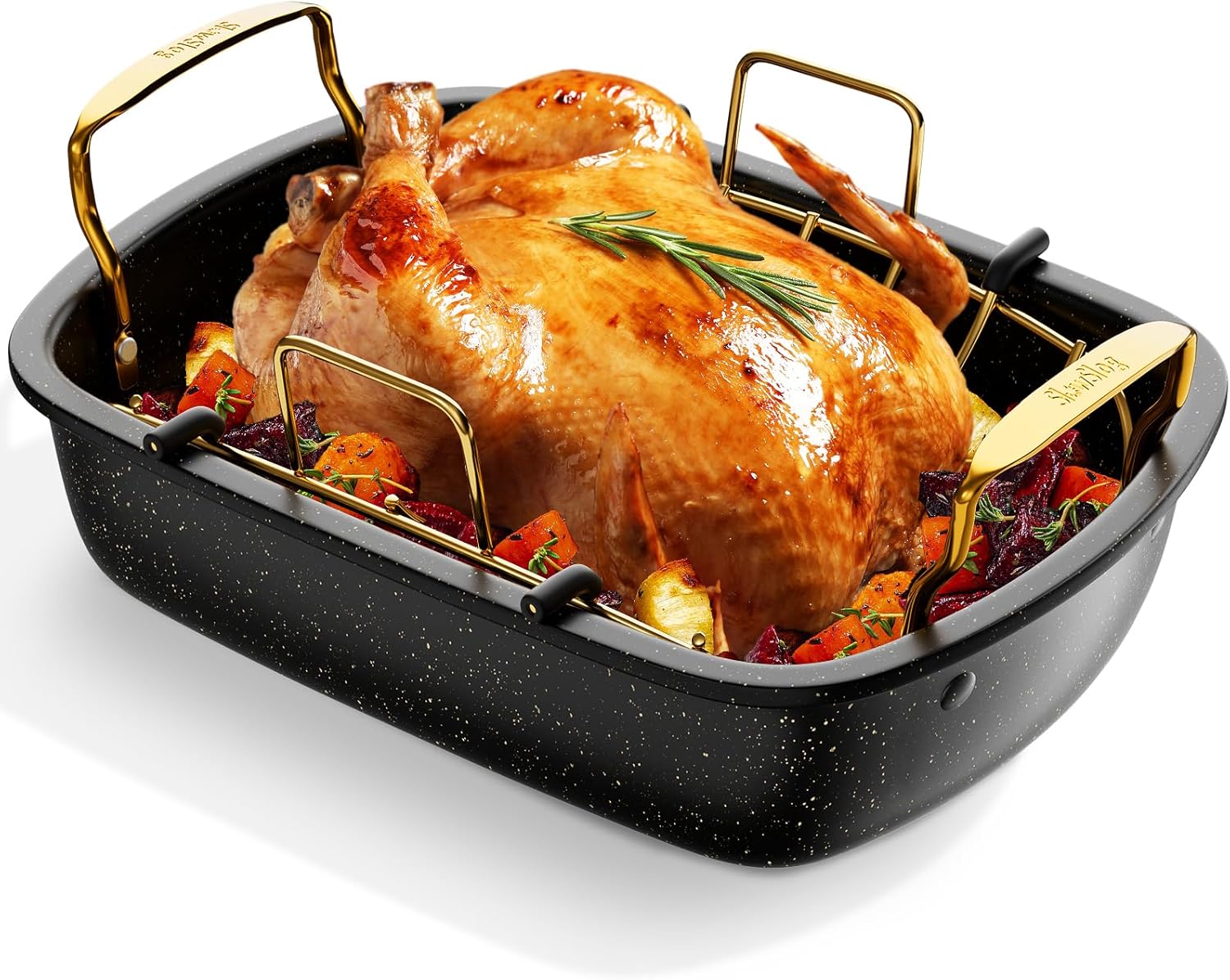 Nonstick Roasting Pan with Rack for Turkey and Vegetables