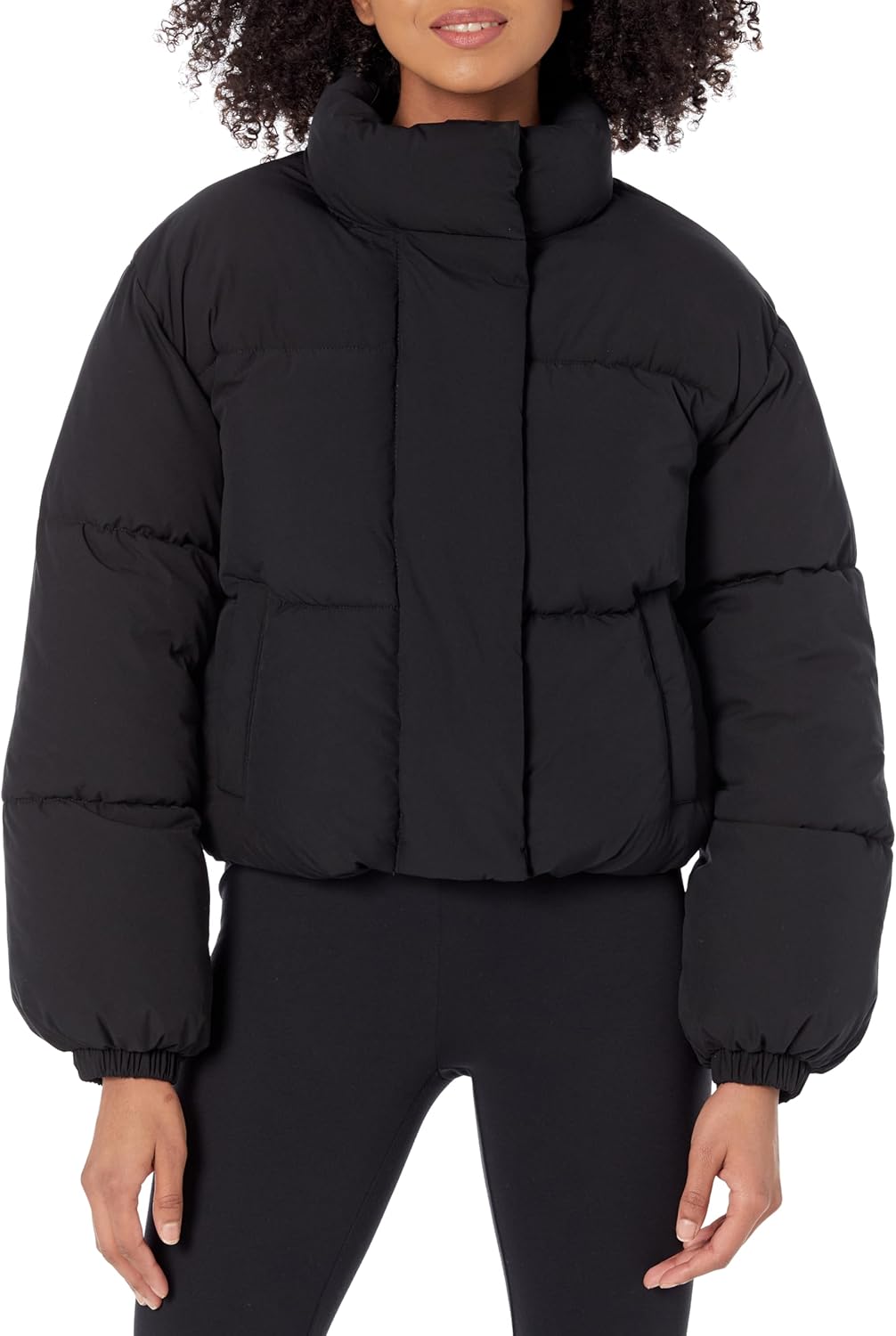 Cropped Full-Zip Puffer Jacket for Women - Stylish Winter Wear