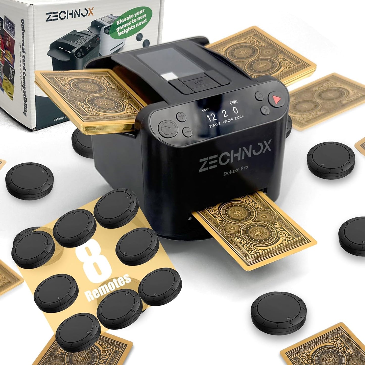 Smart 2-in-1 Automatic Card Shuffler and Dealer for 12 Players