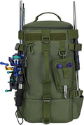 Fishing Tackle Backpack with Rod Holders - Water-Resistant Carry Bag
