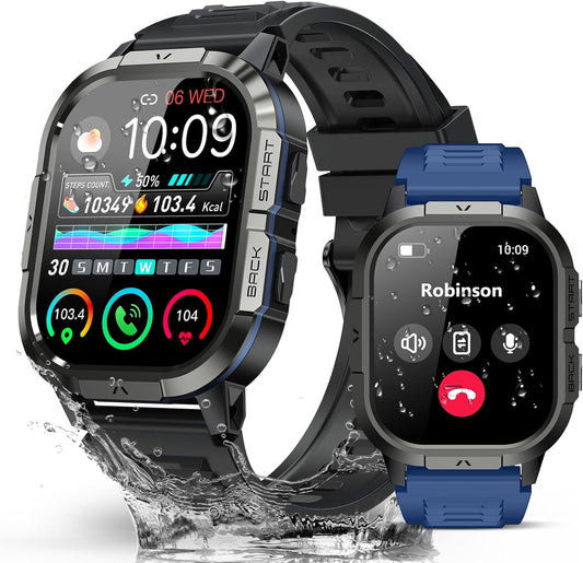 Military Smart Watch for Men with Bluetooth Calls and 110+ Modes