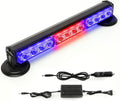 BooYu 14ft Red/Blue Rechargeable Emergency Strobe Light Bar - Wireless