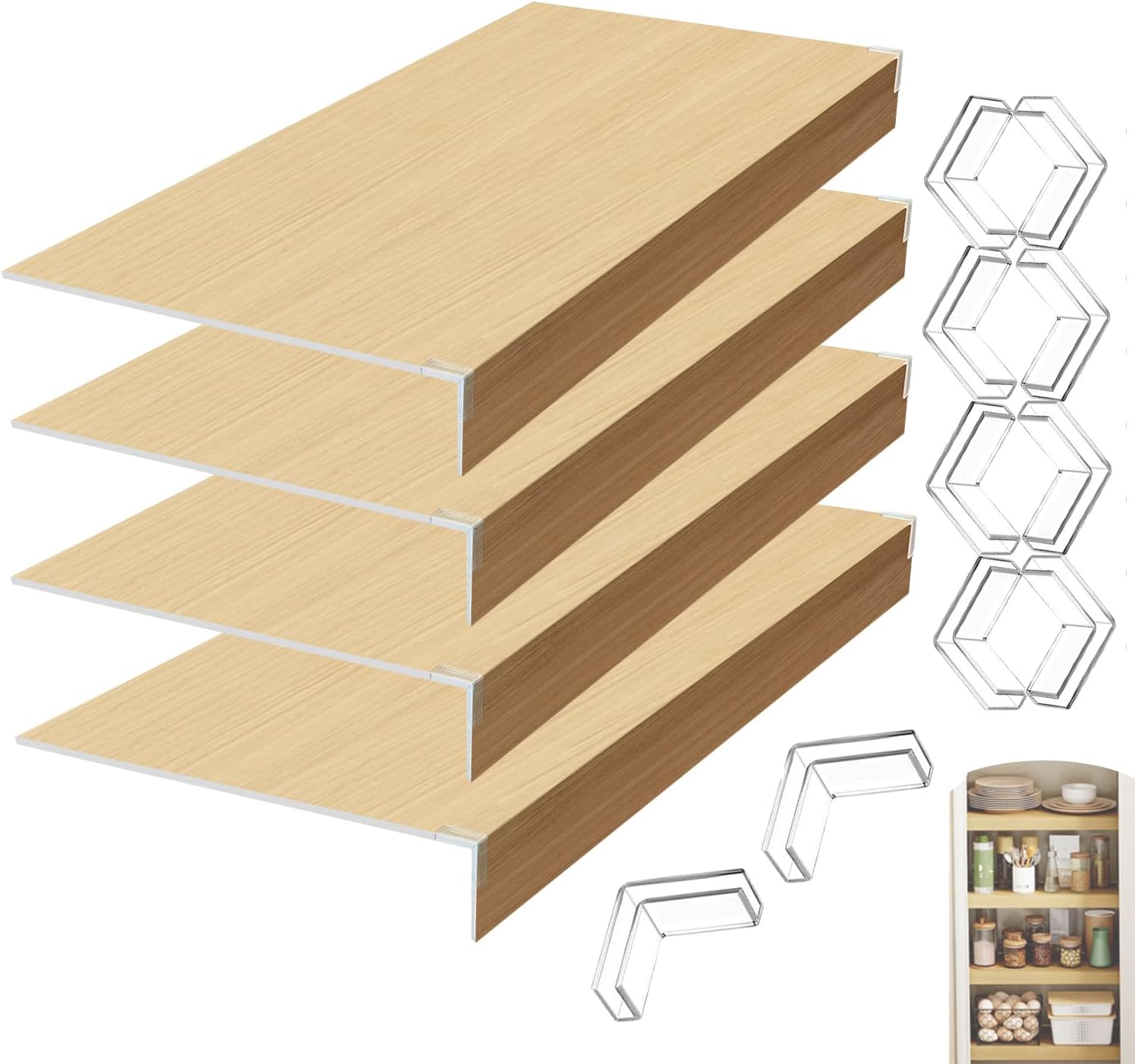 Wire Shelf Covers 4Pcs - Durable PVC for Stylish Organization