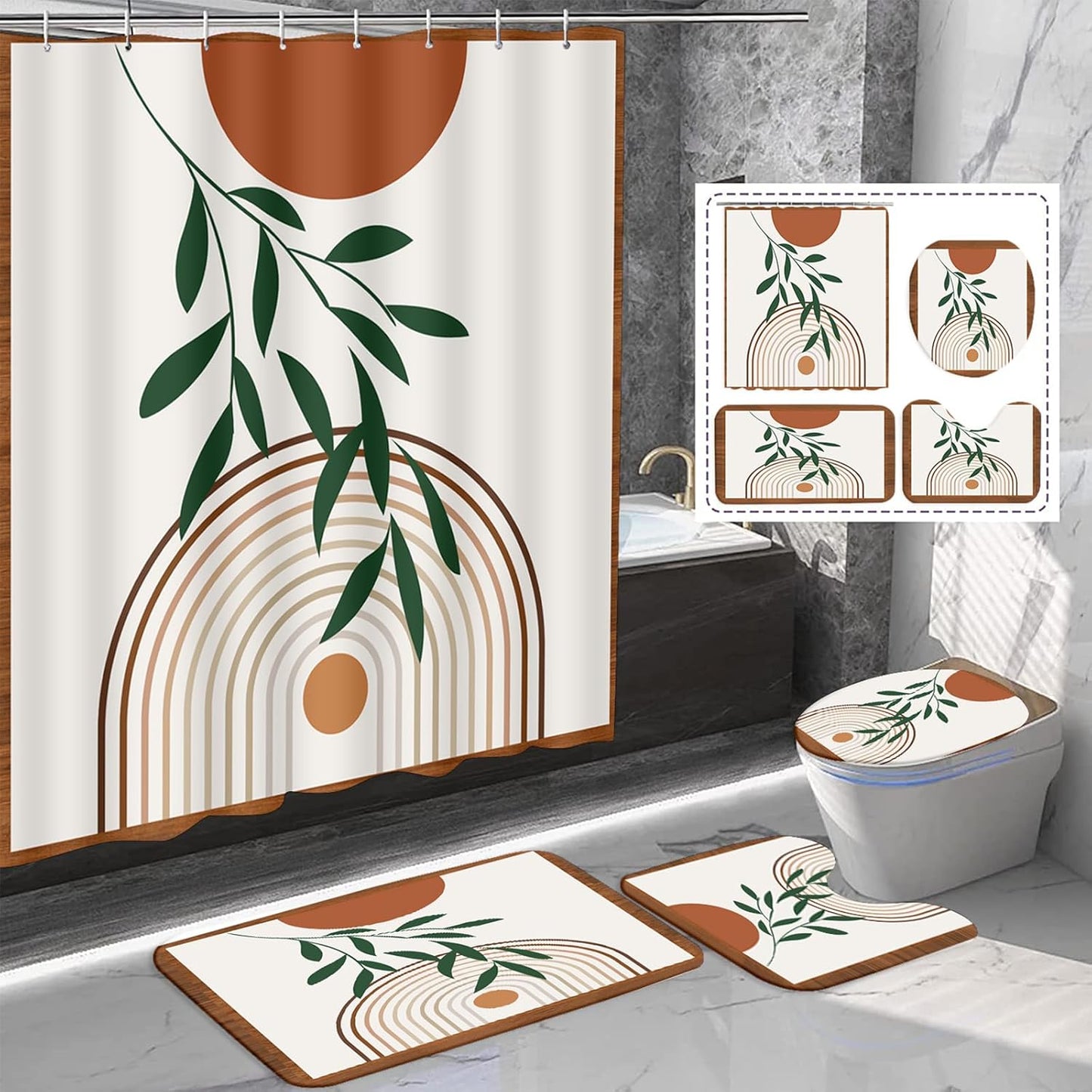 Christmas Bathroom Set: Non-Slip, Complete Decor