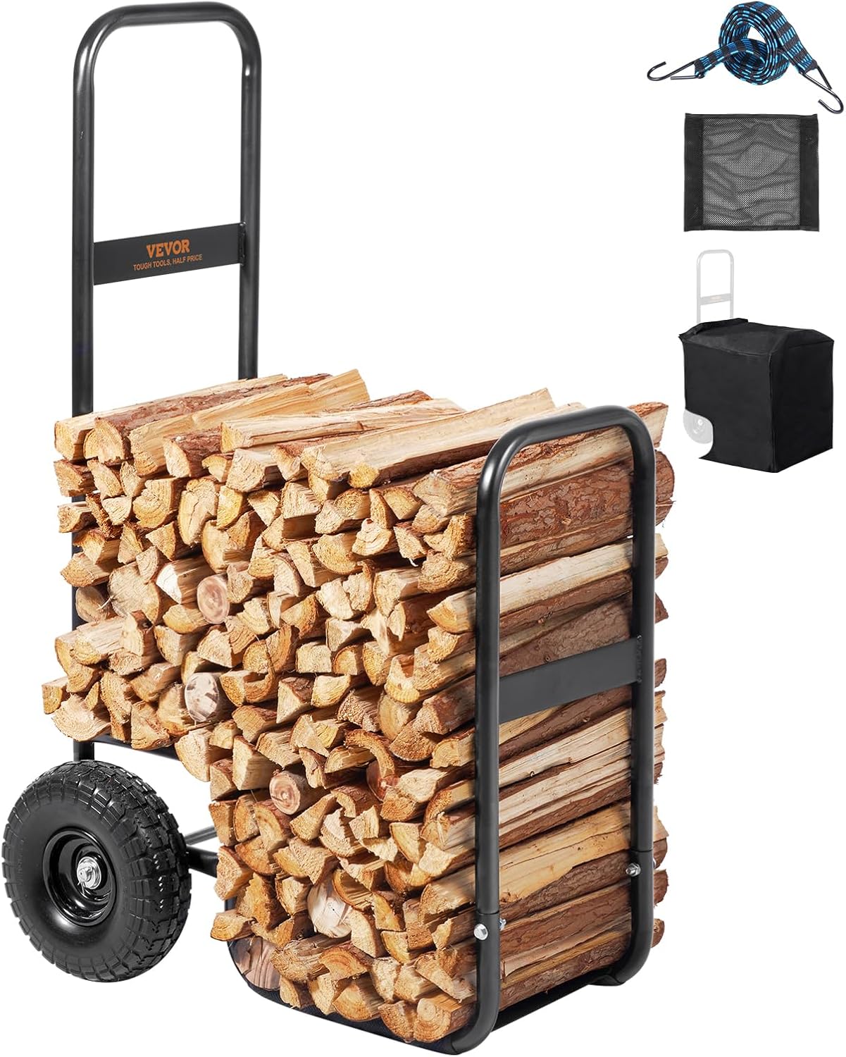 VEVOR Firewood Cart for Easy Transport and Heavy Duty Use