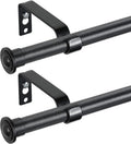 YeYeBest Curtain Rod 2 Pack 28in to 48in - Heavy Duty Black Rods