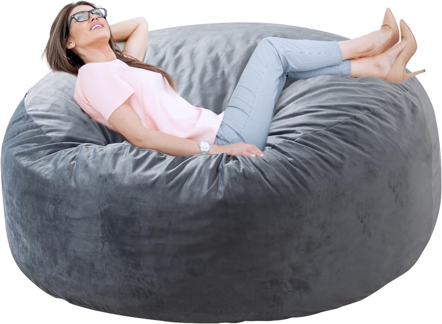 Memory Foam Bean Bag Chair for Adults - 3 ft Gray