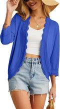 GRECERELLE Women's 3/4 Sleeve Summer Cardigan - Lightweight Cropped it