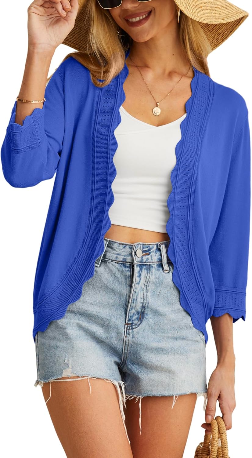 GRECERELLE Women's 3/4 Sleeve Summer Cardigan for Stylish Comfort