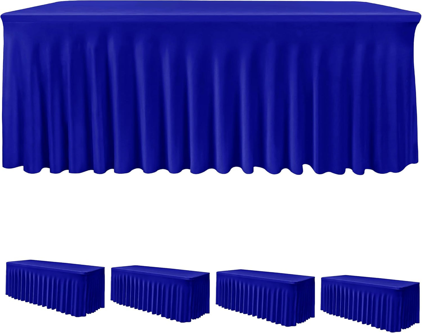 Royal Blue Spandex Table Skirts for 6ft Rectangle Tables