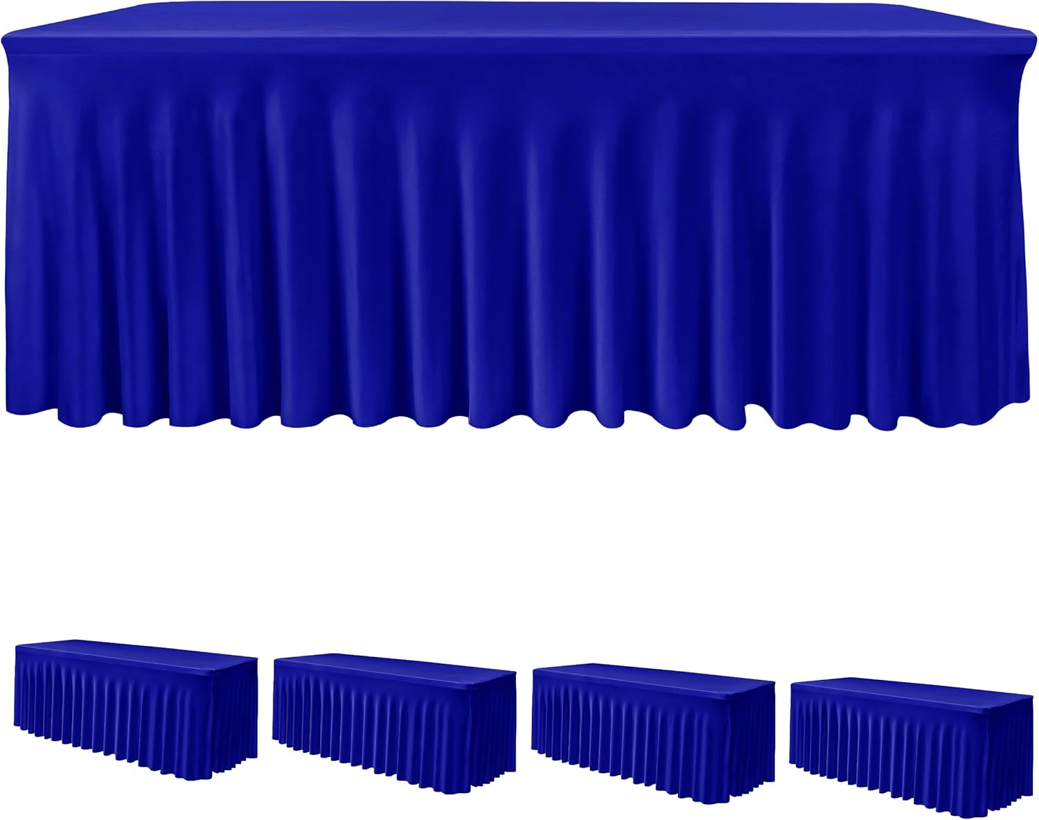 Royal Blue Spandex Table Skirts for 6ft Rectangle Tables
