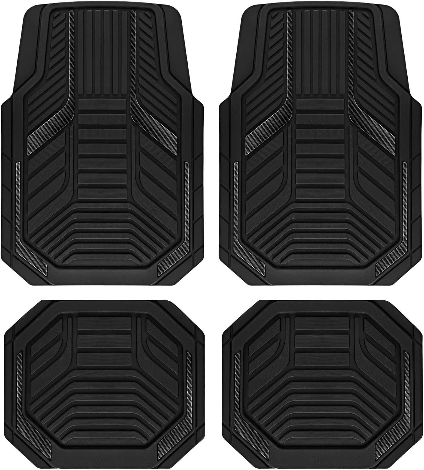 PIC AUTO Heavy Duty Rubber Floor Mats for All Weather Protection