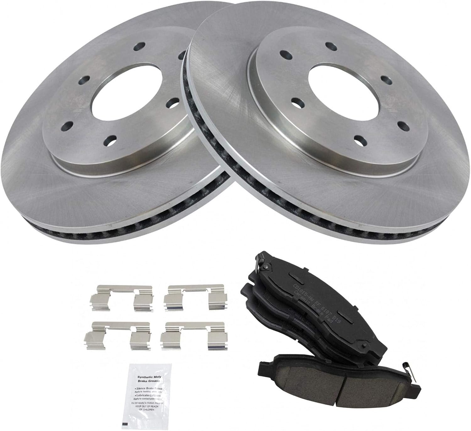 TRQ Front Brake Pad & Rotor Kit for INFINITI QX56 and Nissan