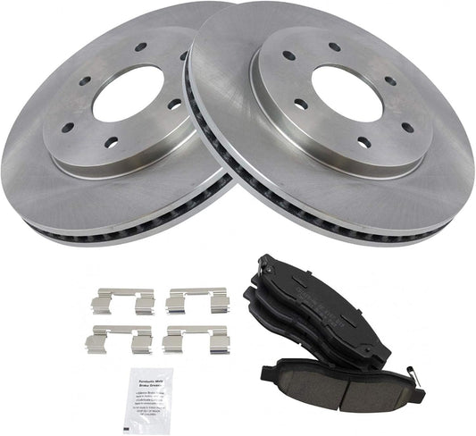 TRQ Front Brake Pad & Rotor Kit for INFINITI QX56 and Nissan