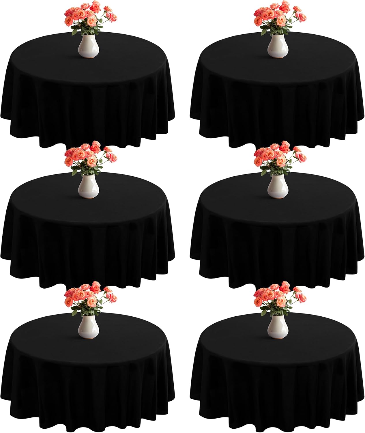 Joybest 6 Pack Round Tablecloths for 30-60 Inch Tables