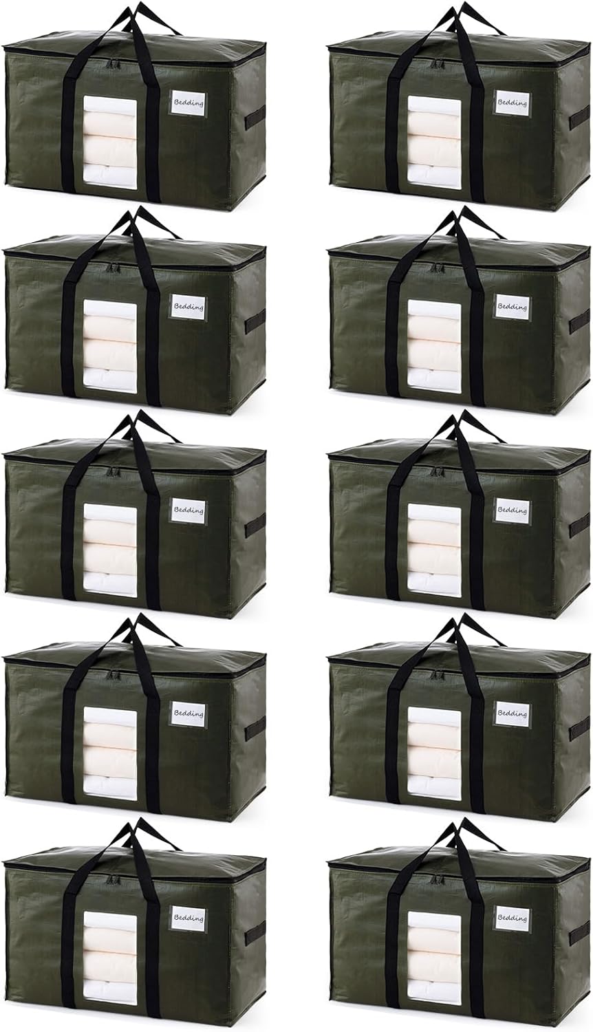 Extra Large Storage Bags for Moving - Heavy Duty Totes with Window