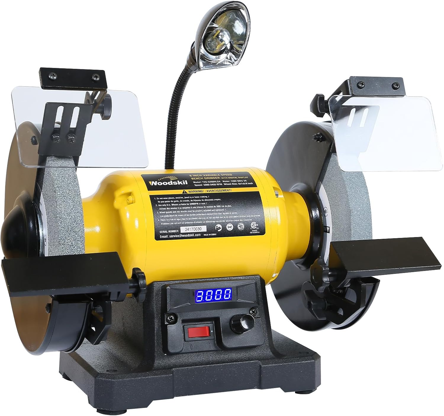 Digital Display 8 Inch Variable Speed Bench Grinder for Precision