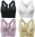 Zip Front Sports Bra for Women - Medium Support Racerback