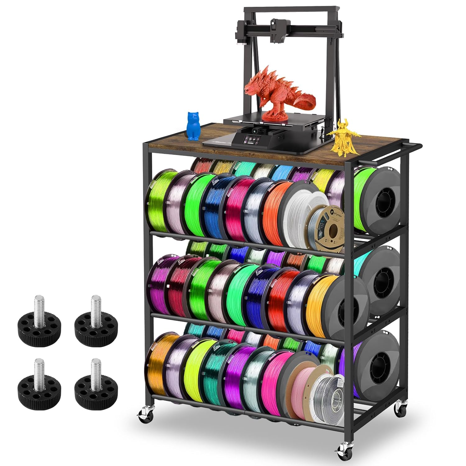 Portable 3D Filament Rack with Wheels – GearMustHave