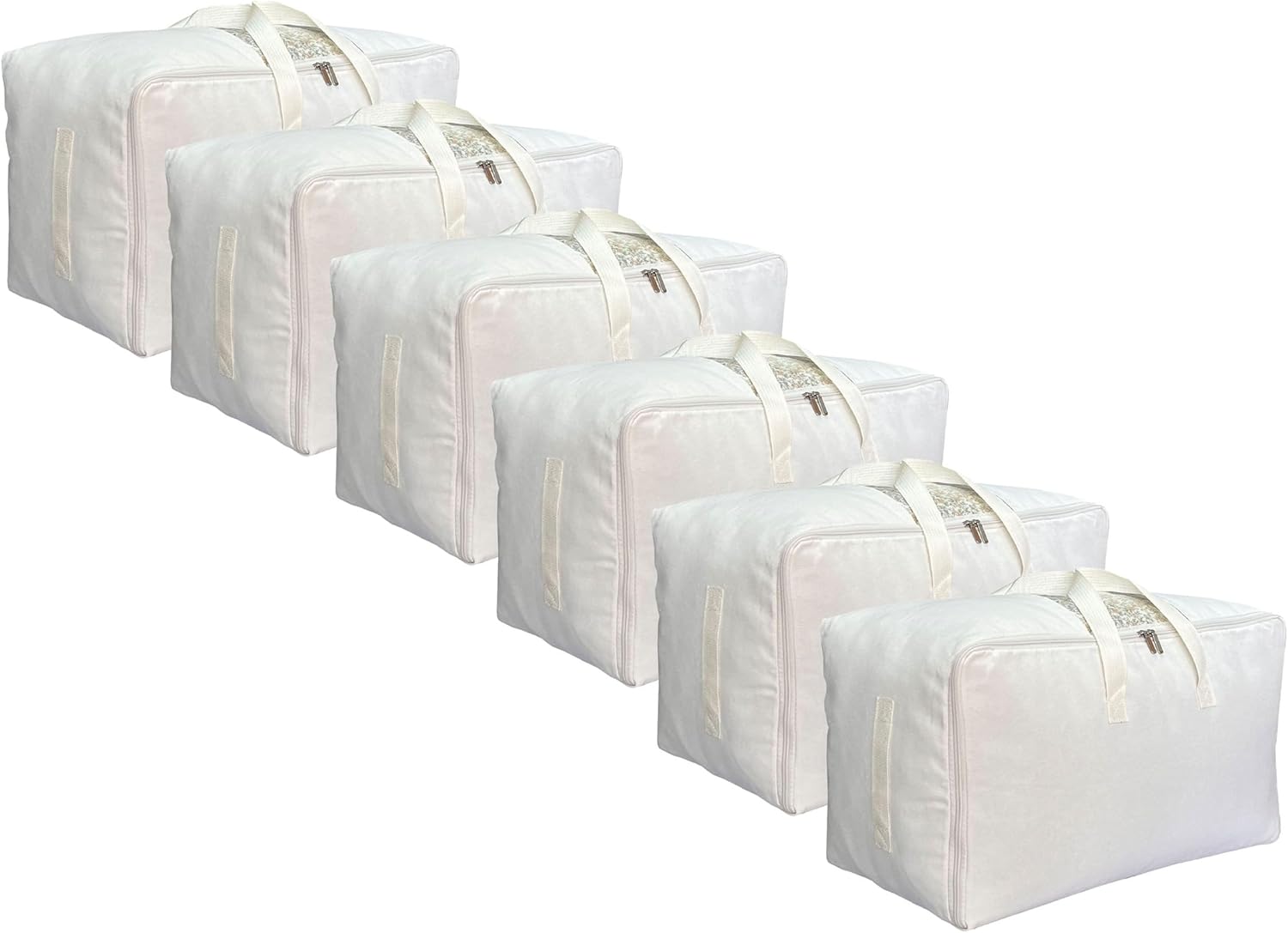 Soft Large Canvas Comforter Storage Bags with Clear Window